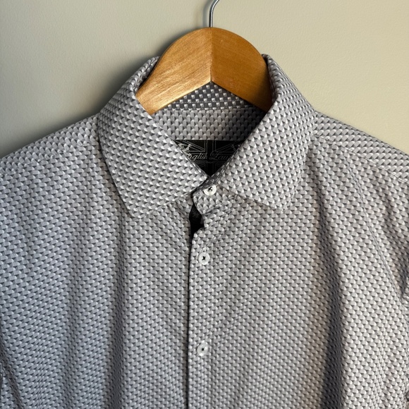 English Laundry Long Sleeve Button Up‎ Casual Dress Shirt 3-D Geometric Gray 16 - Picture 5 of 16